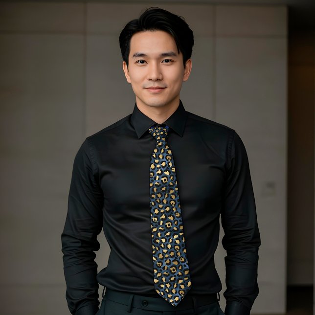 Blå leopard Skriv ut Mönster Metallic Slips (Skapare uppladdad)