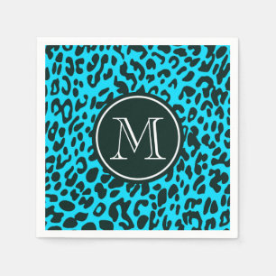 Blå leopard Skriv ut Pappersservett