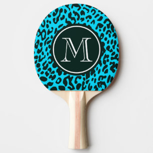 Blå leopard Skriv ut Pingisracket
