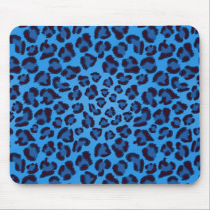 Blå leopard struktur mönster musmatta