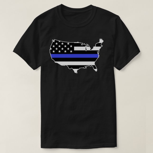 Blå levande USA flagga T-shirt (Design framsida)