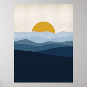 Blå liggande poster