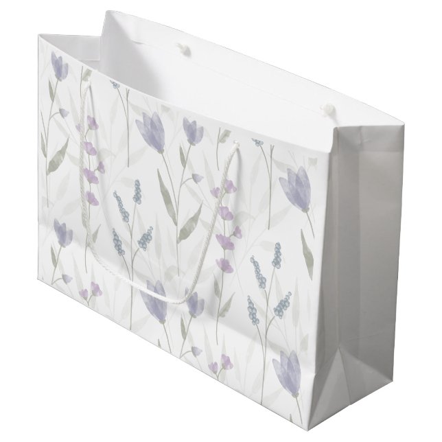 Blå Lila Akvarell Vildblomma (Framsidan Vinklad)