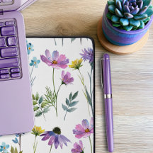 Blå Lila Akvarell Vildblomma
