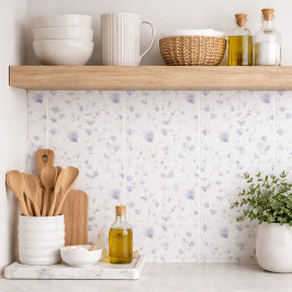 Blå Lila Akvarell Vildblomma Kakelplatta