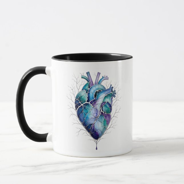 Blå & Lila Anatomisk Hjärt Mugg (Vänster)