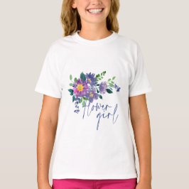 Blå Lila Blå Blommigt Bröllop T Shirt