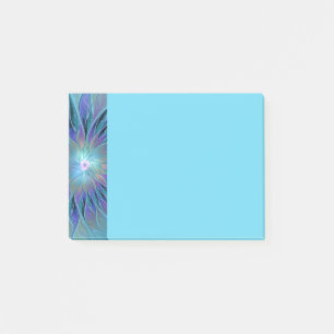 Blå Lila Blomma Dröm Abstrakt Fraktal Konst Post-it Block