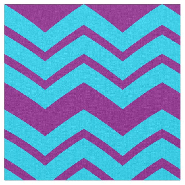 Blå lila Chevron Sicksack-design  Tyg (Närbild)