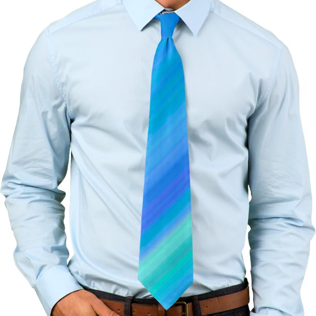 Blå Lila Cyan-Grönt med stripe-övertoning Slips (Skapare uppladdad)
