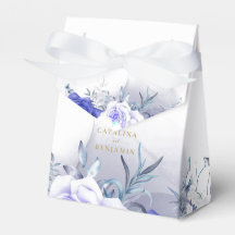 Blå Lila Guld Lettering Bröllop