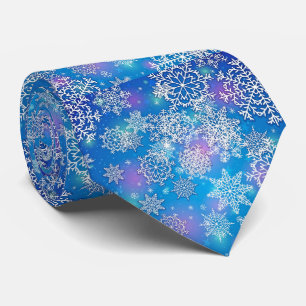 Blå Lila Jul Winter Neck Tie Slips
