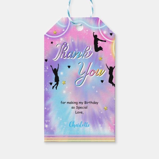 Blå & Lila Jump presentkort Presentetikett (Framsidan)