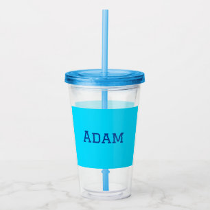 Blå lila lägg till namntext tillbaka till skolmedd take away mugg