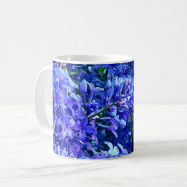 Blå lila lilacs romantisk blå lila blommigt kaffemugg