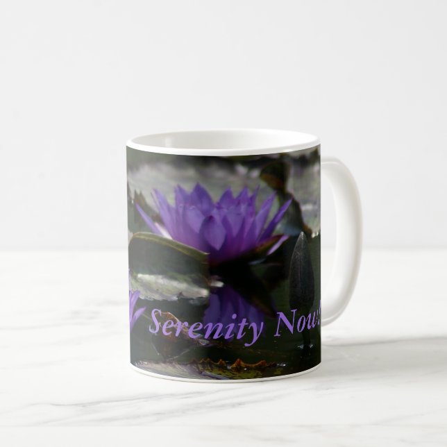Blå Lila Lotus Näckrosor Kaffemugg (Framsida höger)