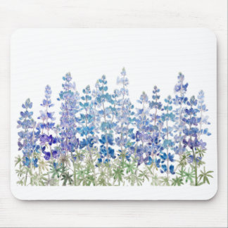 Blå lila lupin Blommor fält vågrät Musmatta
