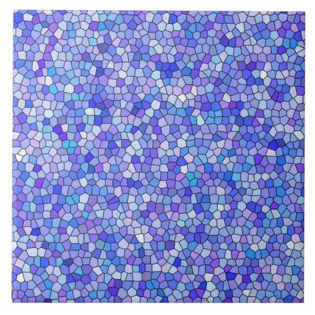 Blå Lila Mosaikmönster Kakelplatta (Framsidan)