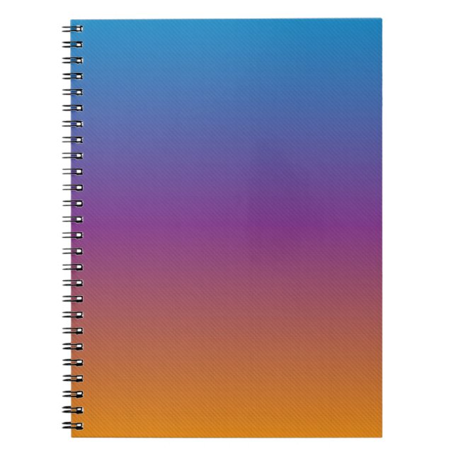 Blå, Lila och Orange Gradient Fotonotisbok Anteckningsbok (Framsidan)