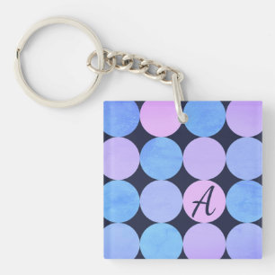 Blå Lila och Rosa Circles Monogram