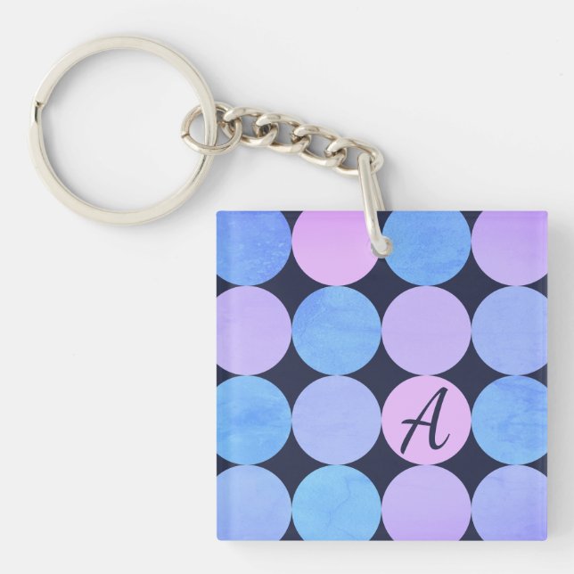 Blå Lila och Rosa Circles Monogram (Framsidan)