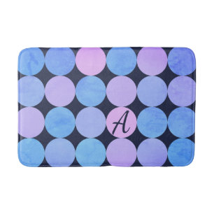 Blå Lila och Rosa Circles Monogram Badrumsmatta