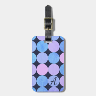 Blå Lila och Rosa Circles Monogram Bagagebricka