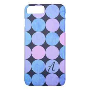 Blå Lila och Rosa Circles Monogram