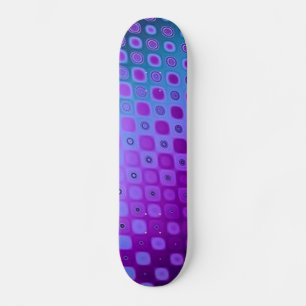 Blå Lila Retro Mönster Skateboard