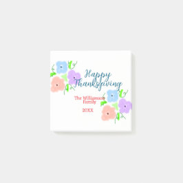 Blå lila rosa happy thanksgiving add-familj n. post-it block