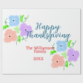 Blå lila rosa happy thanksgiving add-familj n. presentpapper