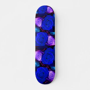 Blå Lila Rosor Skateboard - Anpassade
