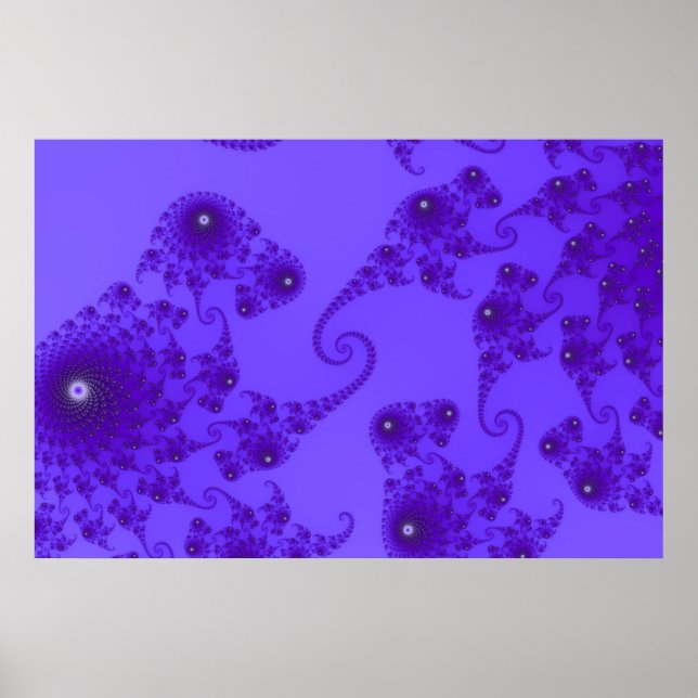 Blå Lila Seahorse Herd Poster (Framsidan)
