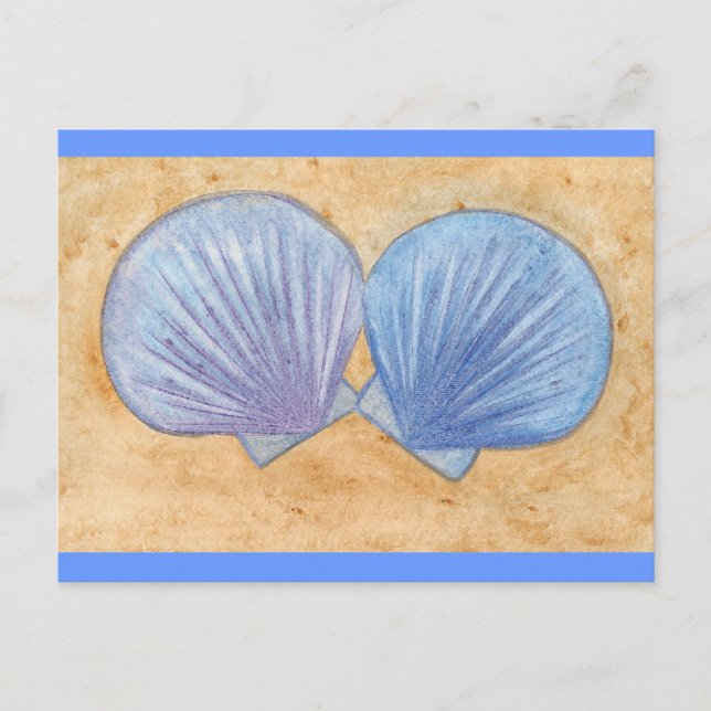Blå Lila Seashells i vykort (Framsida)