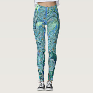 Blå lila, söta orkidblommor leggings