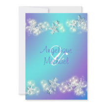 Blå lila strandstjärt bröllop