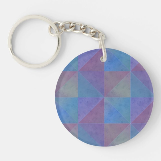 Blå Lila Trianglar Geometriskt Mönster (Framsidan)