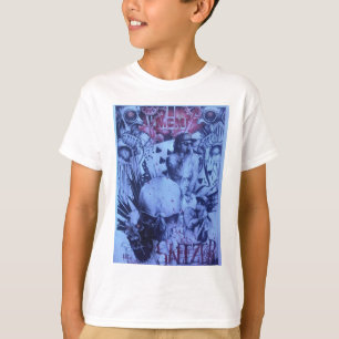 Blå Lila-utskrift för polmusiker T-shirt