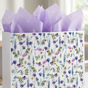 Blå Lila Vildblomma Akvarell