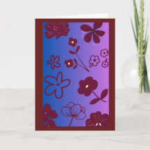 Blå Lila & Vinröd Blommig Design