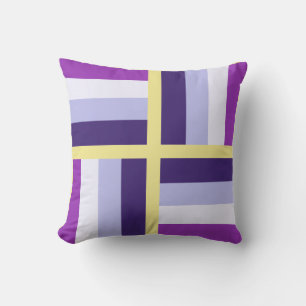 Blå Lila Vit Gul Kudde
