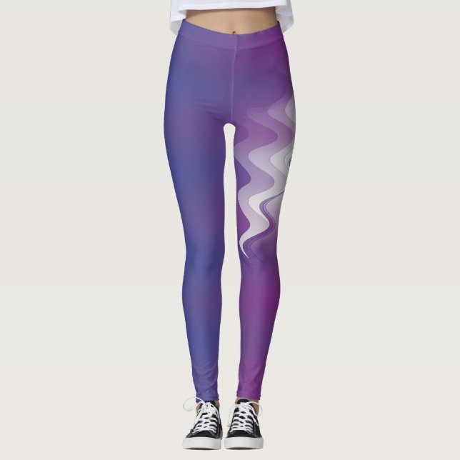 Blå lila vit leggings (Framsida)