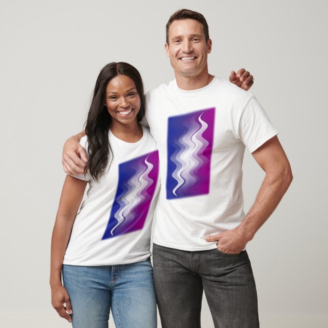 Blå lila vit t shirt (Unisex)