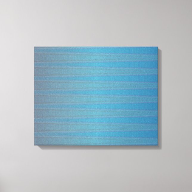 Blå Lila Wave Modern Geometric Abstrakt Mönster Canvastryck (Framsida)