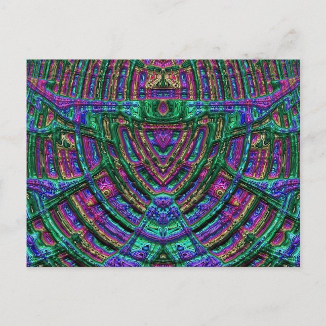 Blå Lila Zany med stort vykort 3D-Grönt (Framsida)