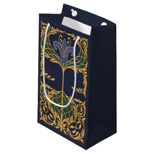Blå Lilja Art Nouveau Blommor (Framsidan Vinklad)