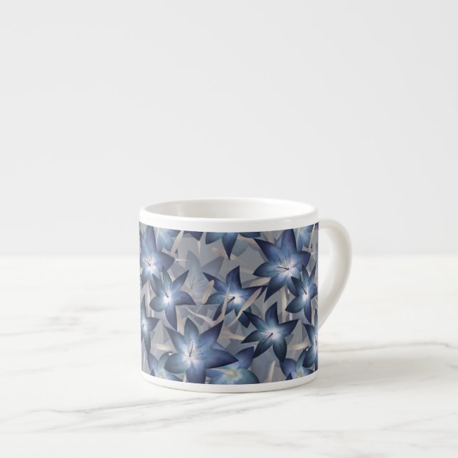 Blå liljor espressomugg (Framsida höger)