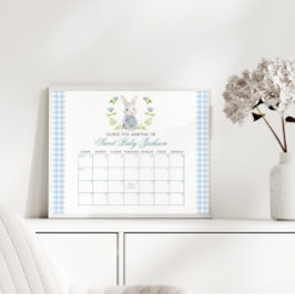 Blå lilla bunny Vår Baby-förfallodatumkalender Poster