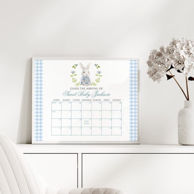 Blå lilla bunny Vår Baby-förfallodatumkalender Poster (Skapare uppladdad)