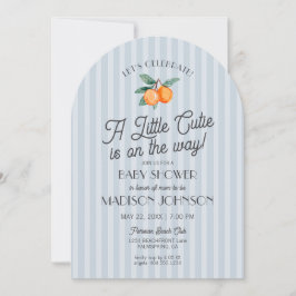 Blå lilla kutie på hur citrus Baby Shower Inbjudningar